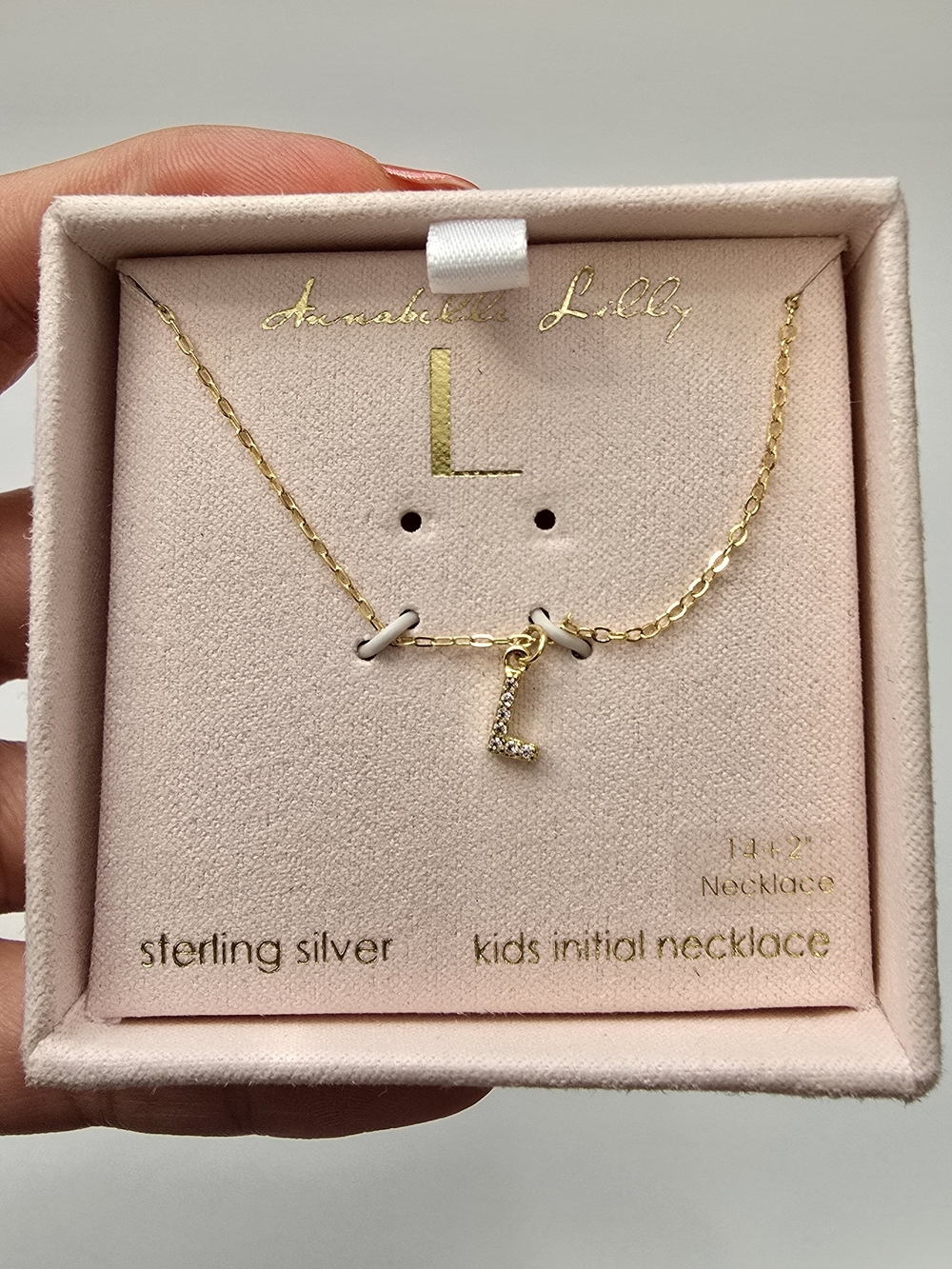 Annabelle Lilly Kids Initial Necklace Gold L NWT